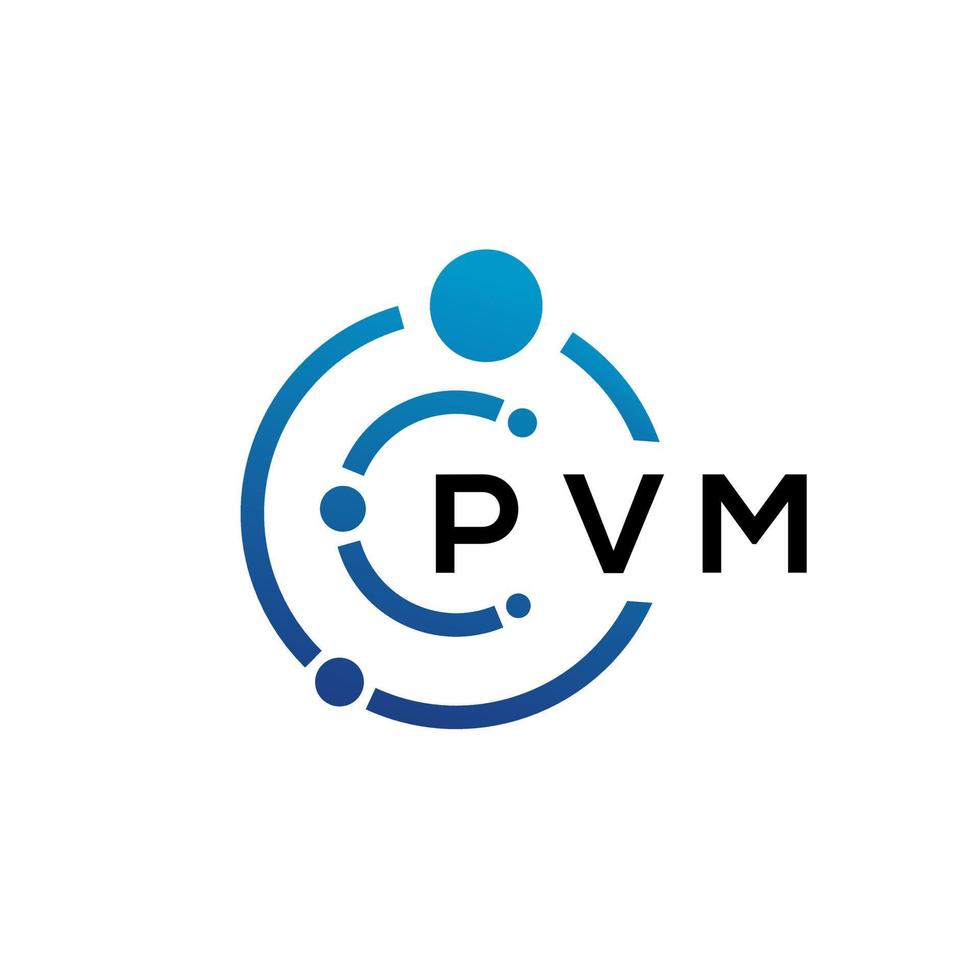 Diseño de logotipo de tecnología de letras pvm sobre fondo blanco. pvm creative initials letter it concepto de logotipo. diseño de letras pvm. vector