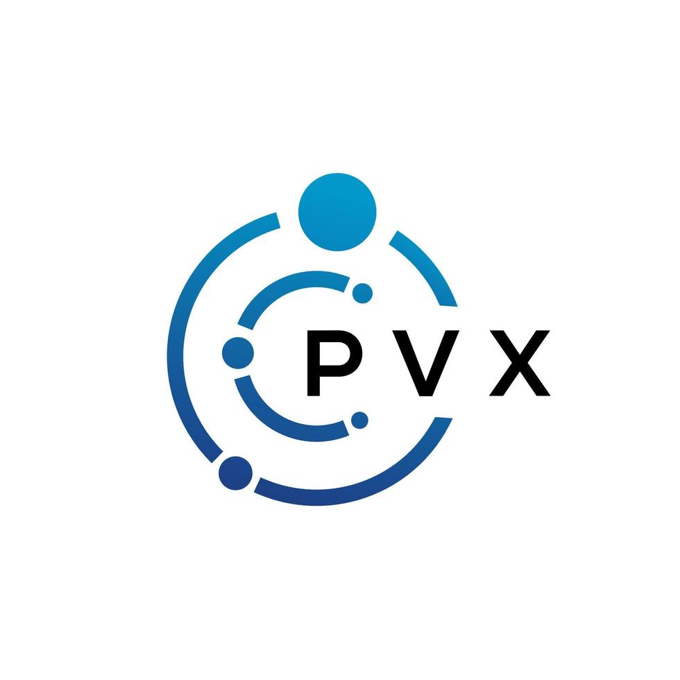 Diseño de logotipo de tecnología de letras pvx sobre fondo blanco. pvx creative initials letter it concepto de logotipo. diseño de letras pvx. vector