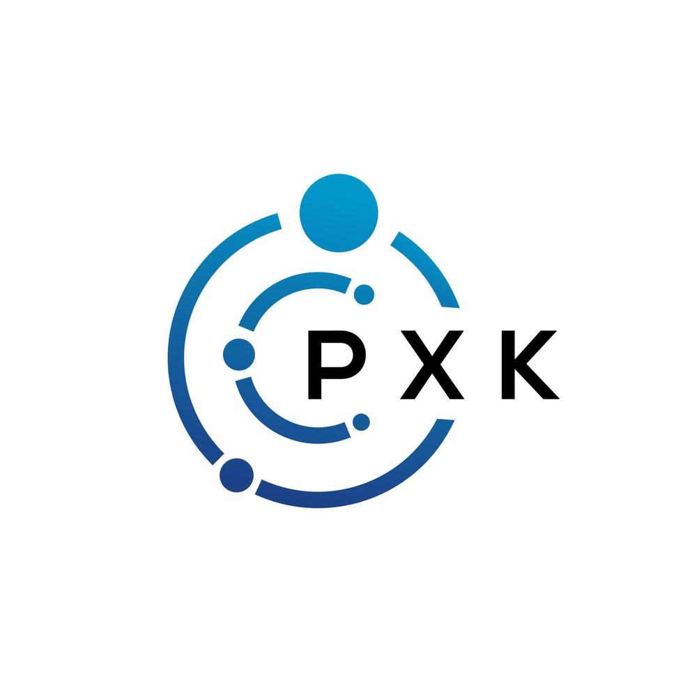 Diseño de logotipo de tecnología de letras pxk sobre fondo blanco. pxk letras iniciales creativas concepto de logotipo. diseño de letras pxk. vector