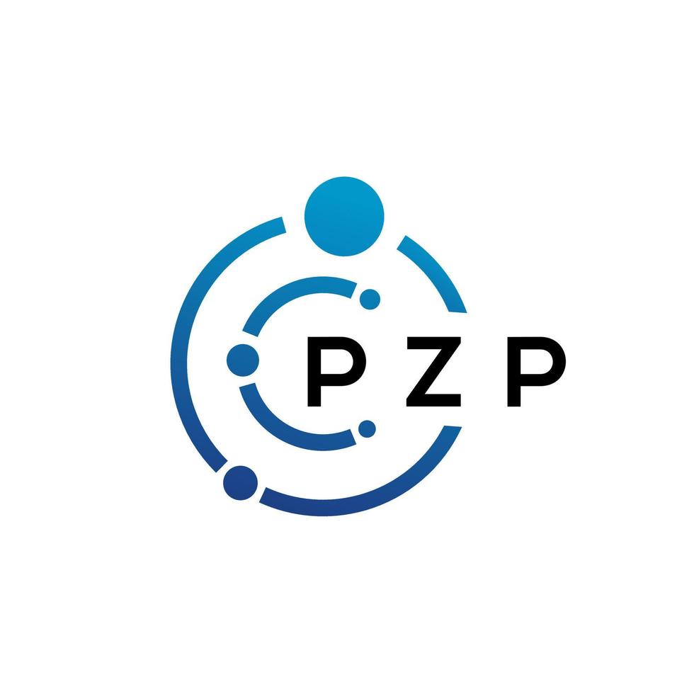 PZP letter technology logo design on white background. PZP creative initials letter IT logo concept. PZP letter design. vector