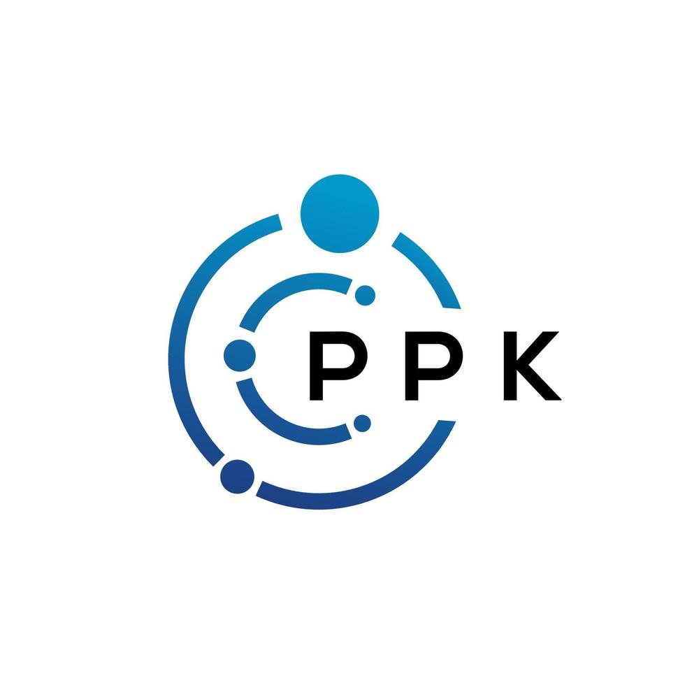 diseño de logotipo de tecnología de letras ppk sobre fondo blanco. ppk creative initials letter it concepto de logotipo. diseño de letras ppk. vector
