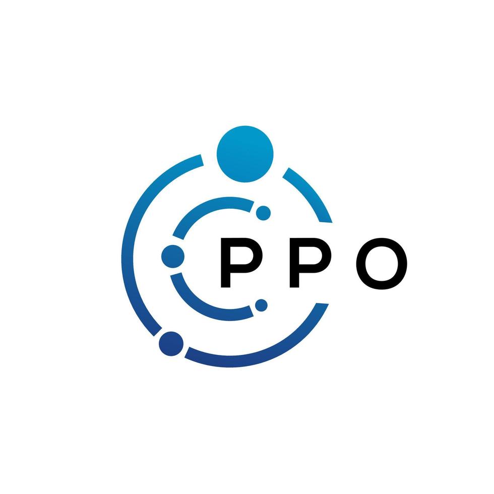 PPO letter technology logo design on white background. PPO creative initials letter IT logo concept. PPO letter design. vector