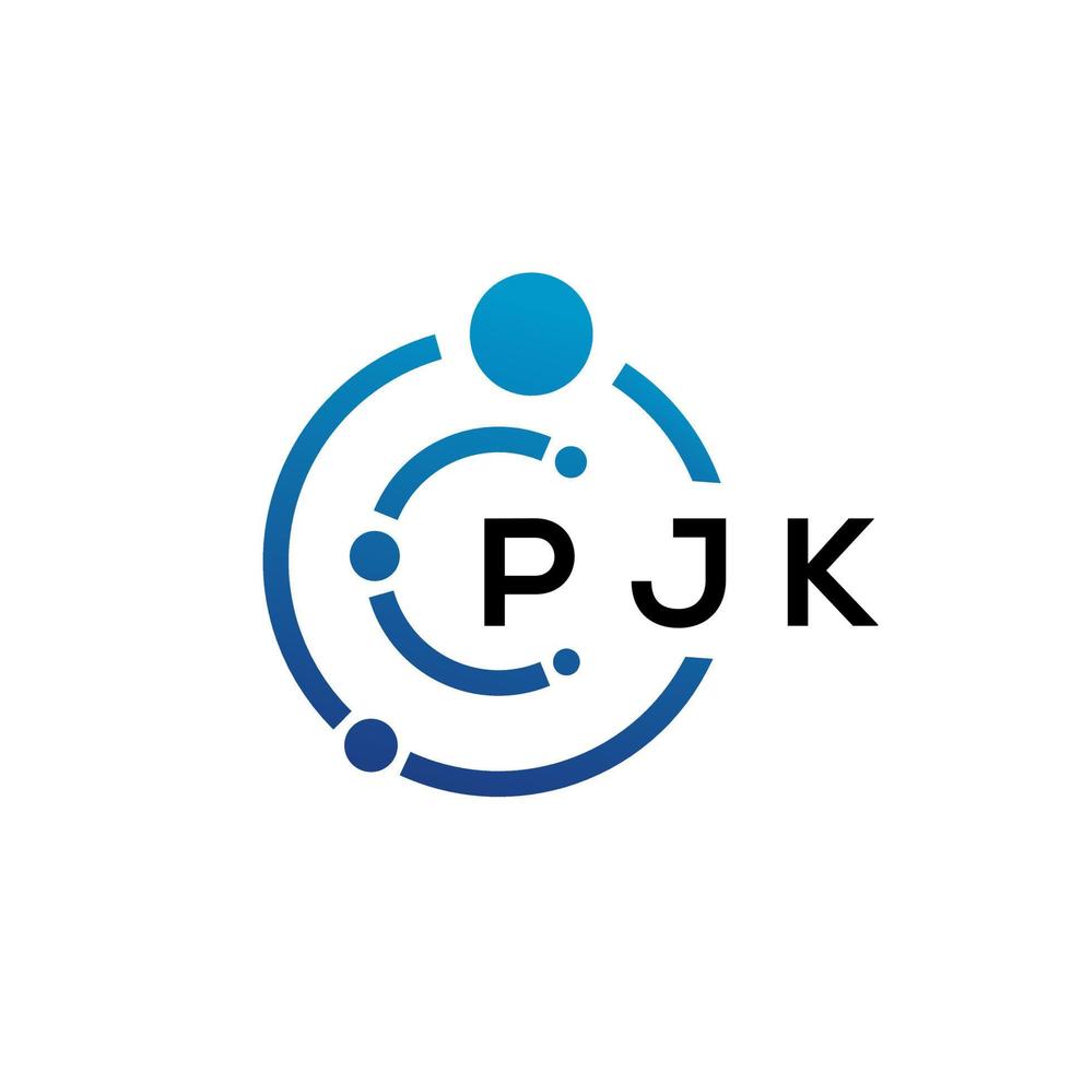 Diseño de logotipo de tecnología de letras pjk sobre fondo blanco. pjk creative initials letter it logo concepto. diseño de letras pjk. vector