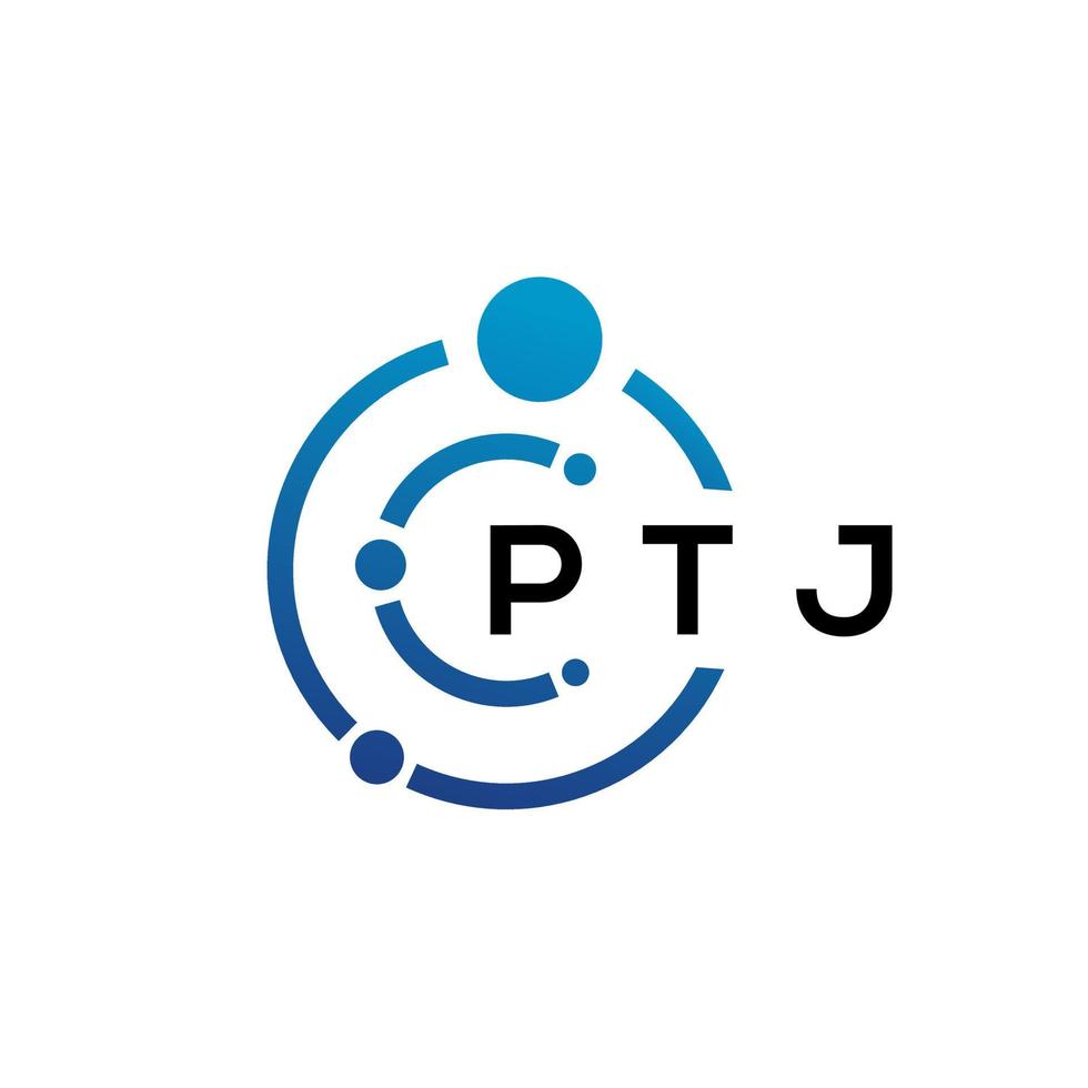 diseño de logotipo de tecnología de letras ptj sobre fondo blanco. ptj creative initials letter it concepto de logotipo. diseño de letras ptj. vector