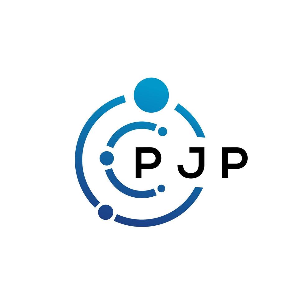 PJP letter technology logo design on white background. PJP creative initials letter IT logo concept. PJP letter design. vector