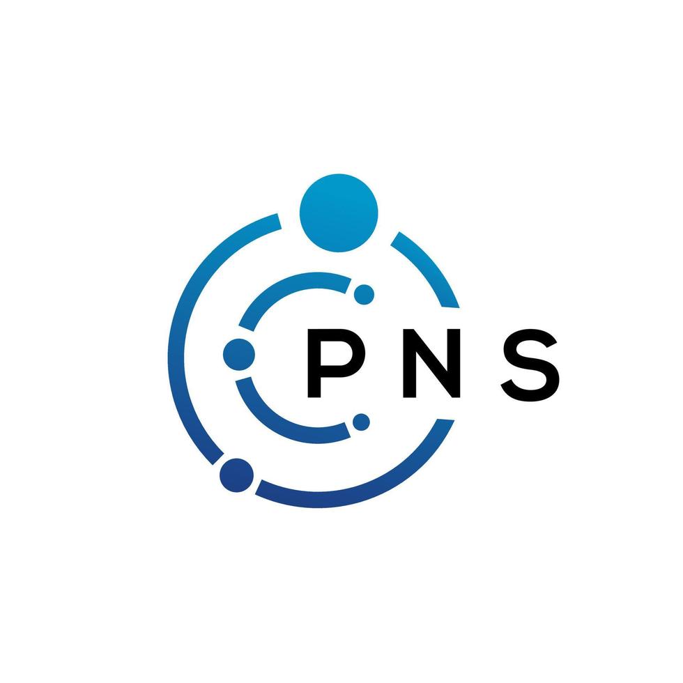 PNS letter technology logo design on white background. PNS creative initials letter IT logo concept. PNS letter design. vector