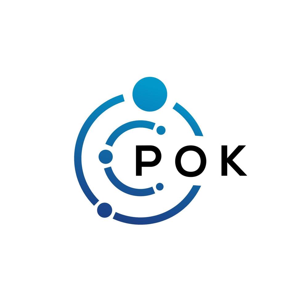 diseño de logotipo de tecnología de letras pok sobre fondo blanco. concepto de logotipo pok creative initials letter it. diseño de letras pok. vector