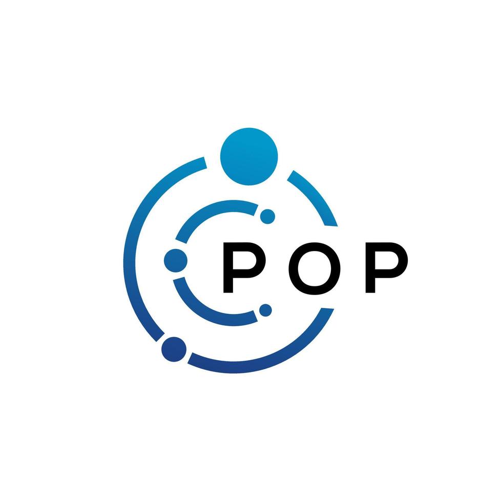 POP letter technology logo design on white background. POP creative initials letter IT logo concept. POP letter design. vector
