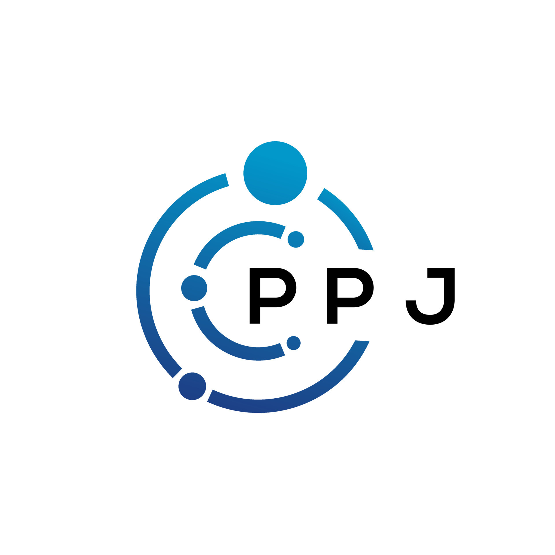 PPJ letter technology logo design on white background. PPJ creative ...