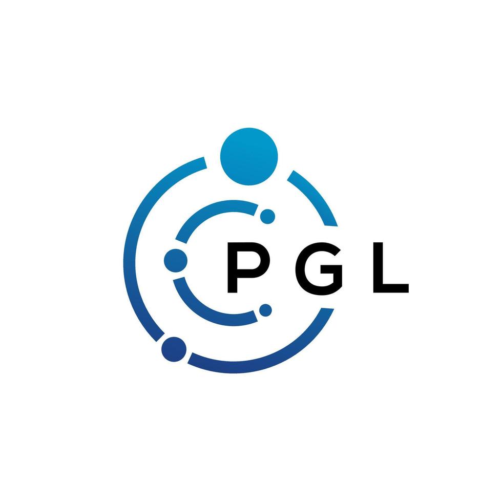 diseño de logotipo de tecnología de letra pgl sobre fondo blanco. pgl letras iniciales creativas concepto de logotipo. diseño de letras pgl. vector