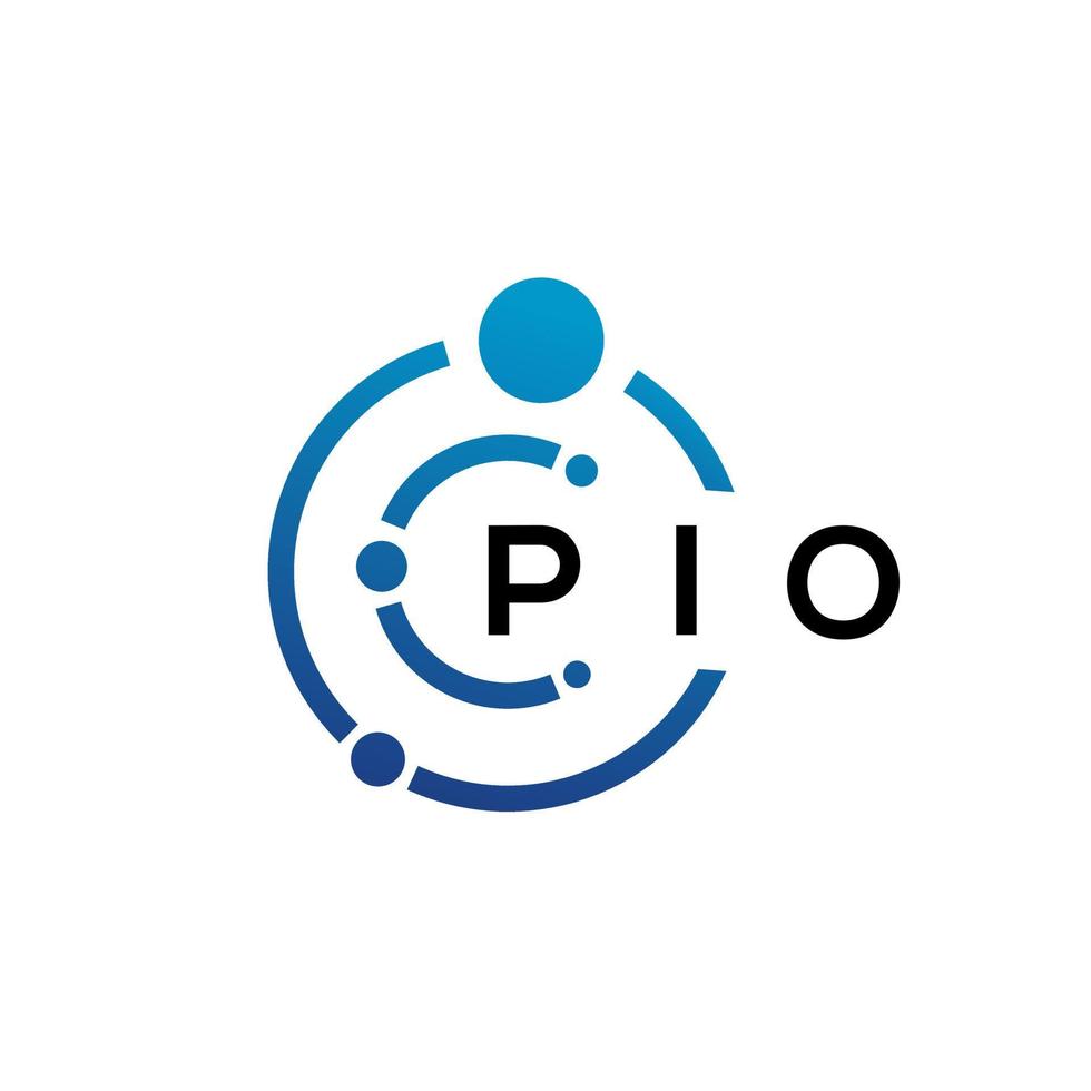 PIO letter technology logo design on white background. PIO creative initials letter IT logo concept. PIO letter design. vector