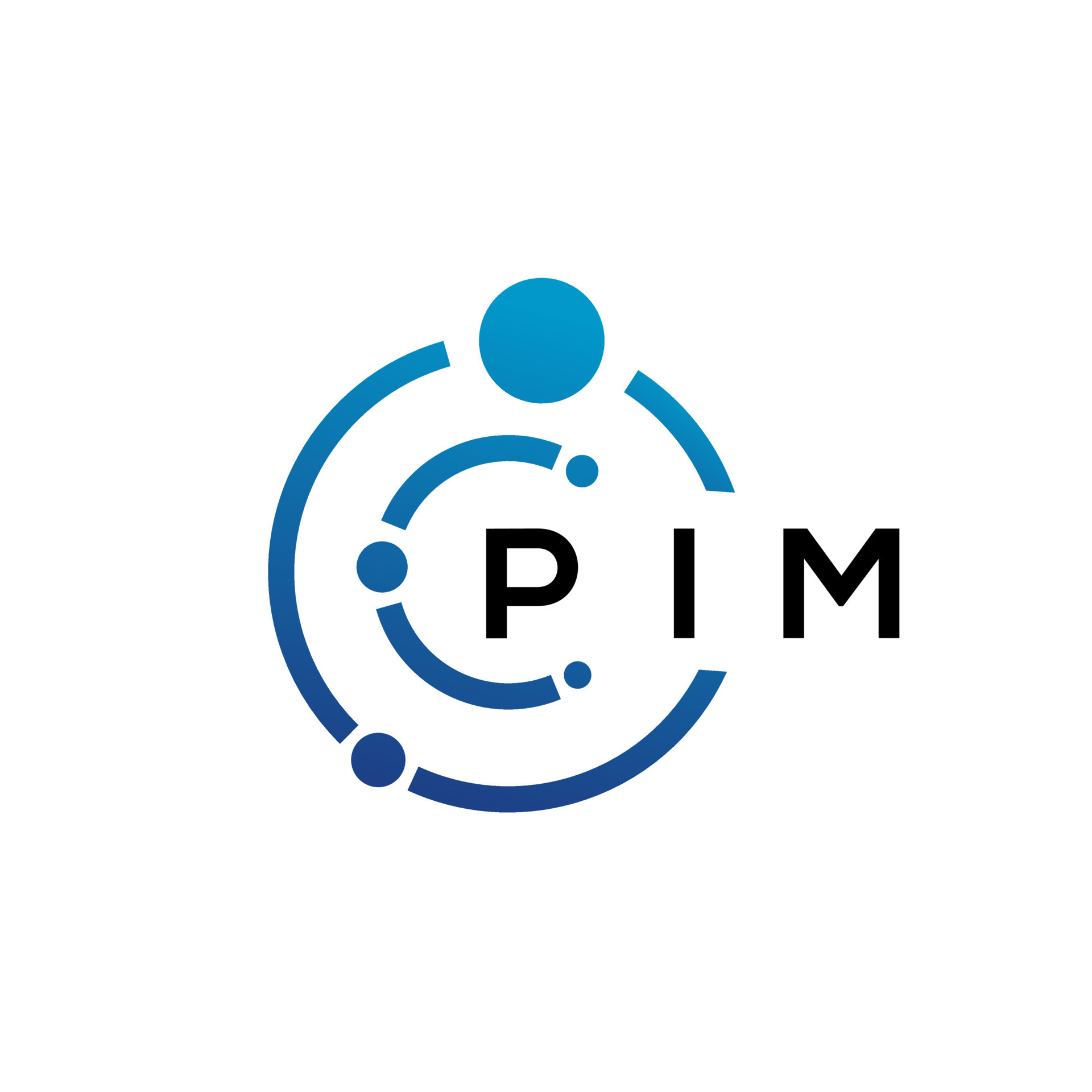 PIM letter technology logo design on white background. PIM creative
