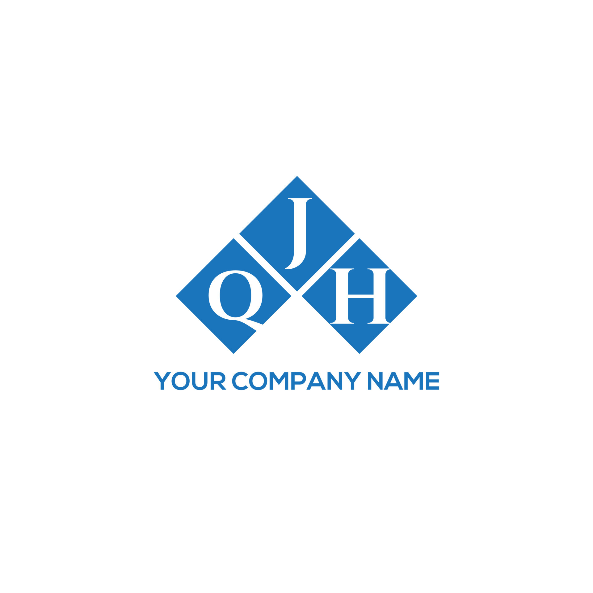 QJH letter logo design on WHITE background. QJH creative initials ...