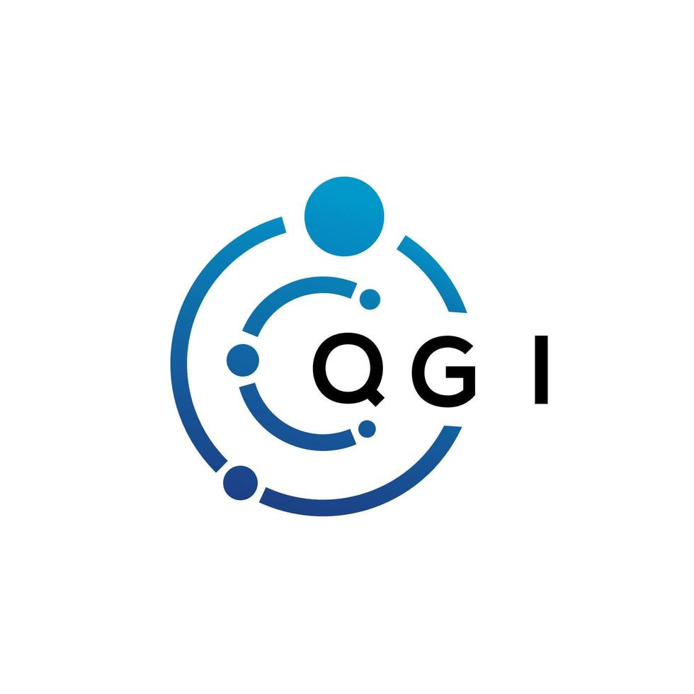 QGI letter technology logo design on white background. QGI creative initials letter IT logo concept. QGI letter design. vector