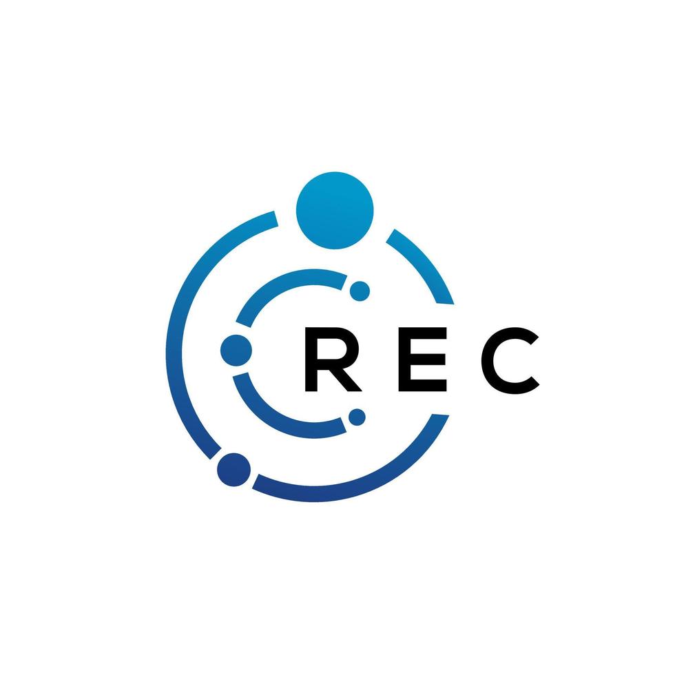 REC letter technology logo design on white background. REC creative initials letter IT logo concept. REC letter design. vector