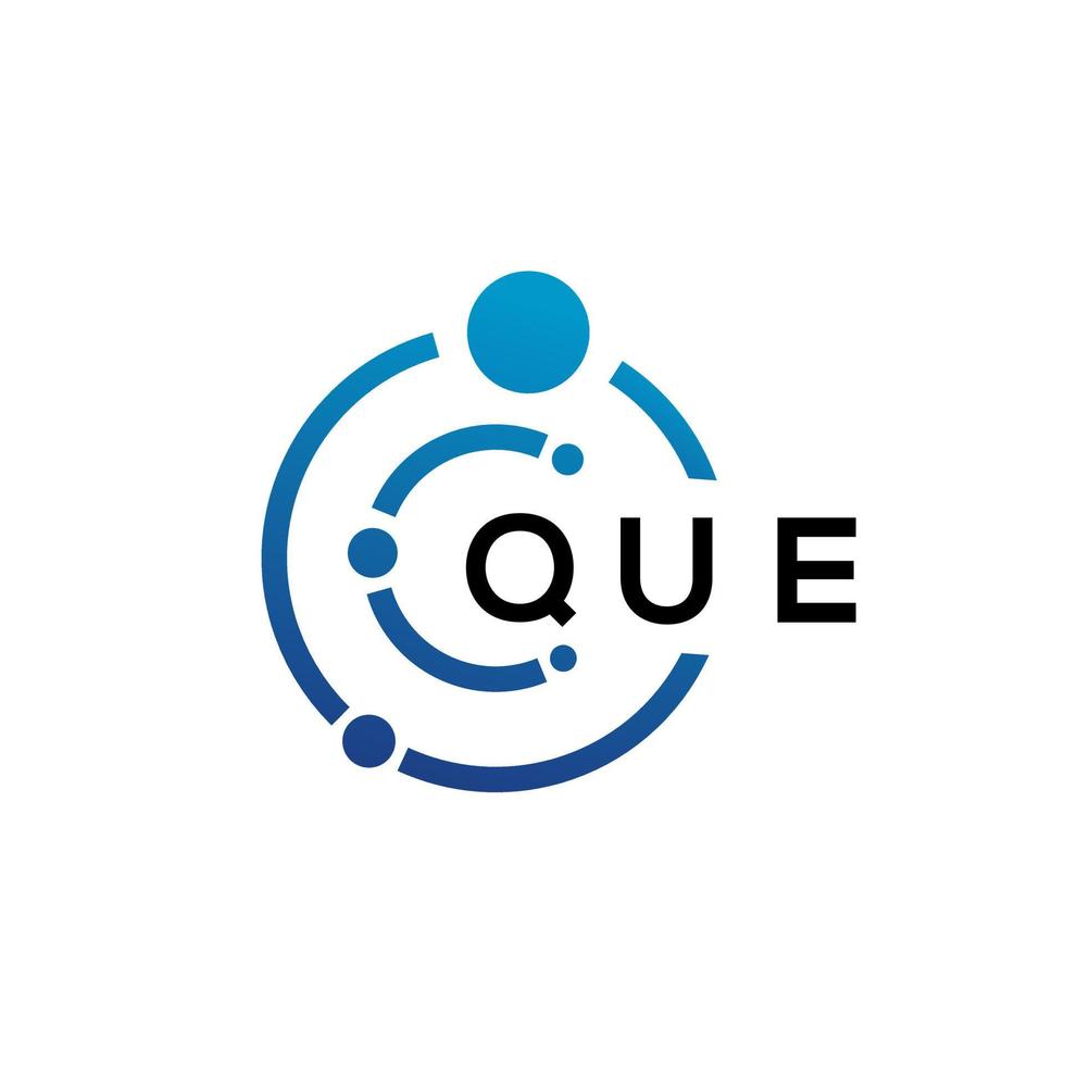 QUE creative initials letter IT logo concept. QUE letter design.QUE letter technology logo design on white background. QUE creative initials letter IT logo concept. QUE letter design. vector