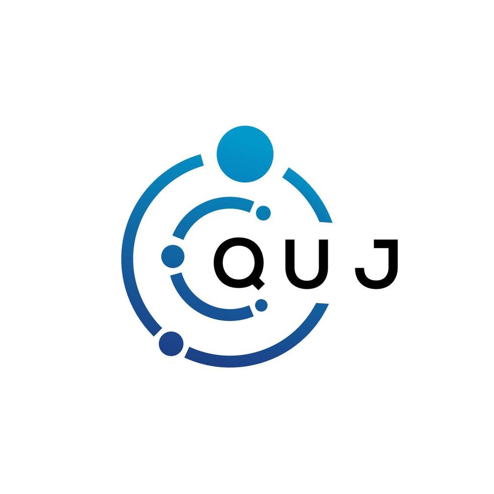 QUJ letter technology logo design on white background. QUJ creative initials letter IT logo concept. QUJ letter design. vector