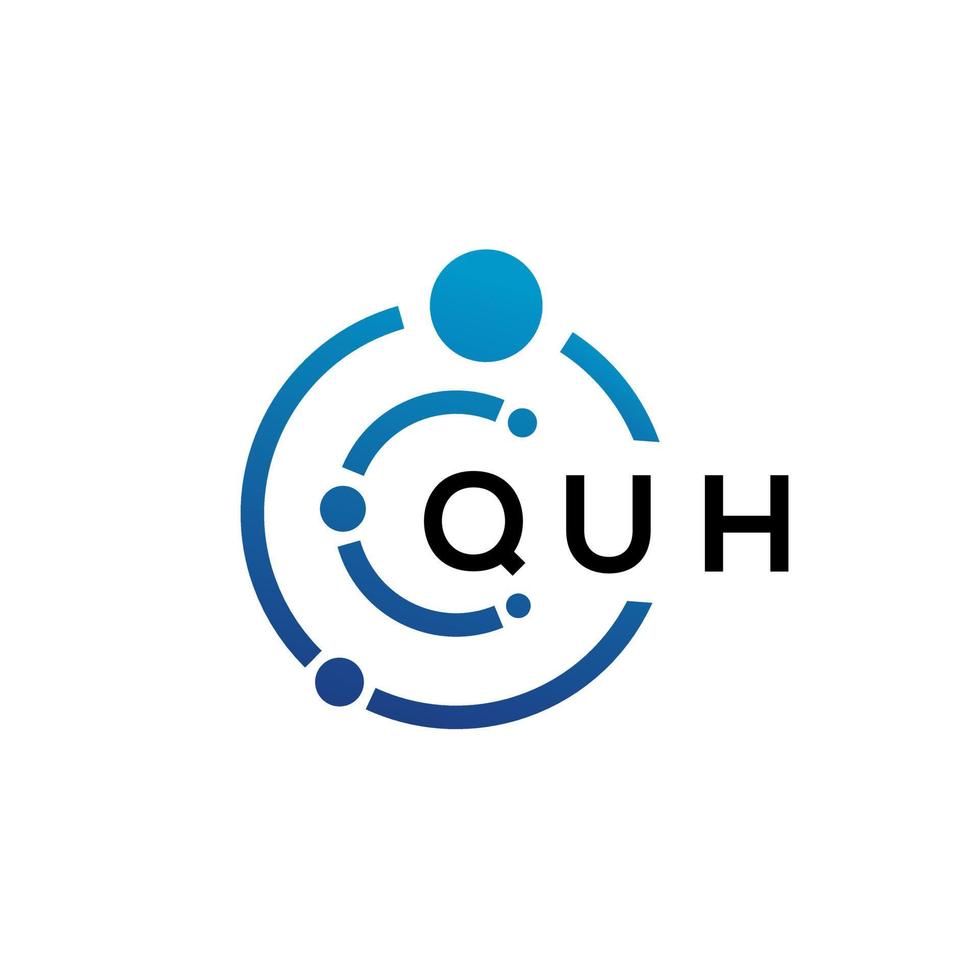 diseño de logotipo de tecnología de letras quh sobre fondo blanco. quh letras iniciales creativas concepto de logotipo. diseño de letra quh. vector