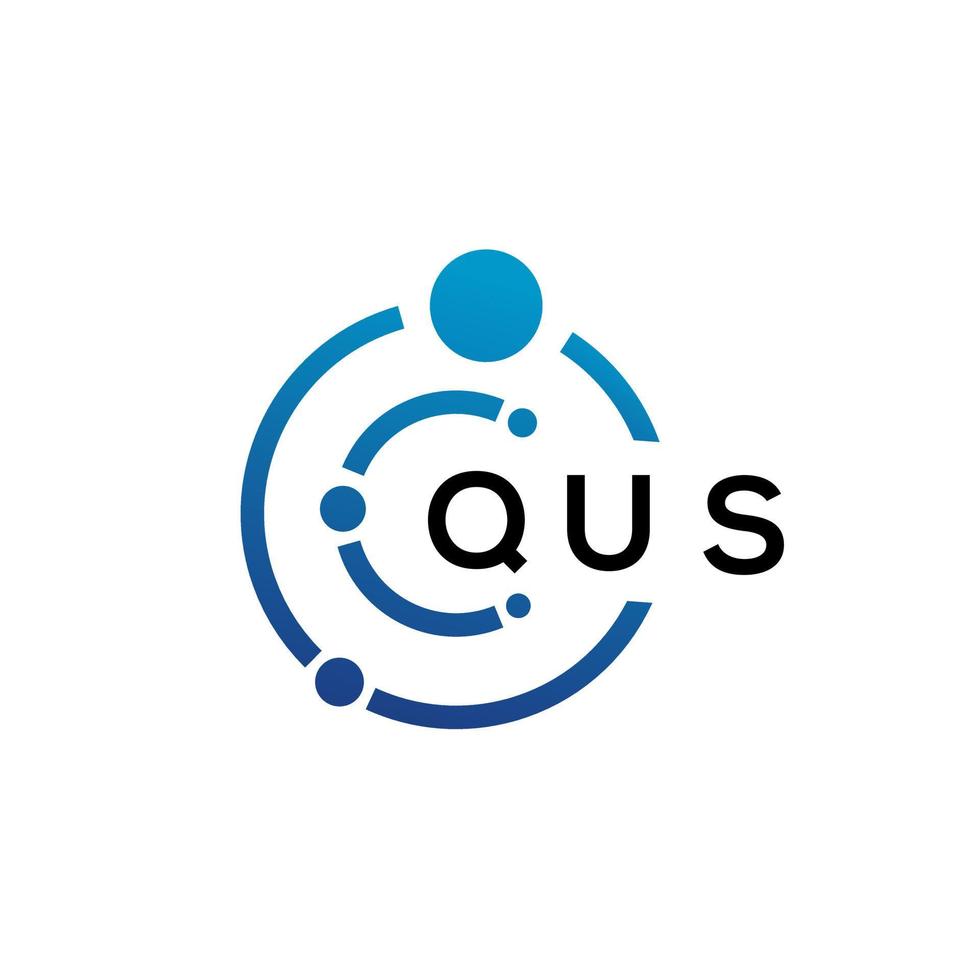 QUS letter technology logo design on white background. QUS creative initials letter IT logo concept. QUS letter design. vector