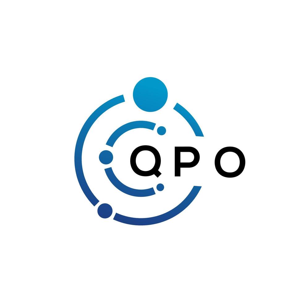 QPO letter technology logo design on white background. QPO creative initials letter IT logo concept. QPO letter design. vector