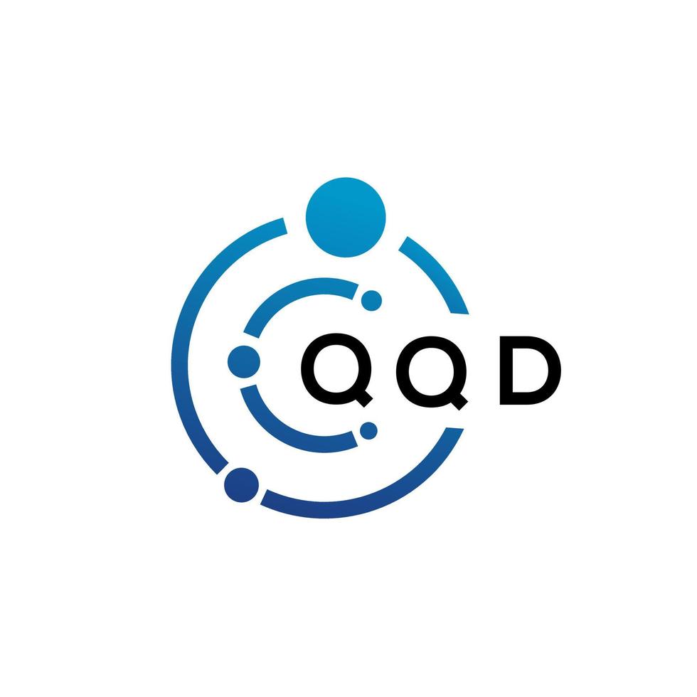 QQD letter technology logo design on white background. QQD creative initials letter IT logo concept. QQD letter design. vector