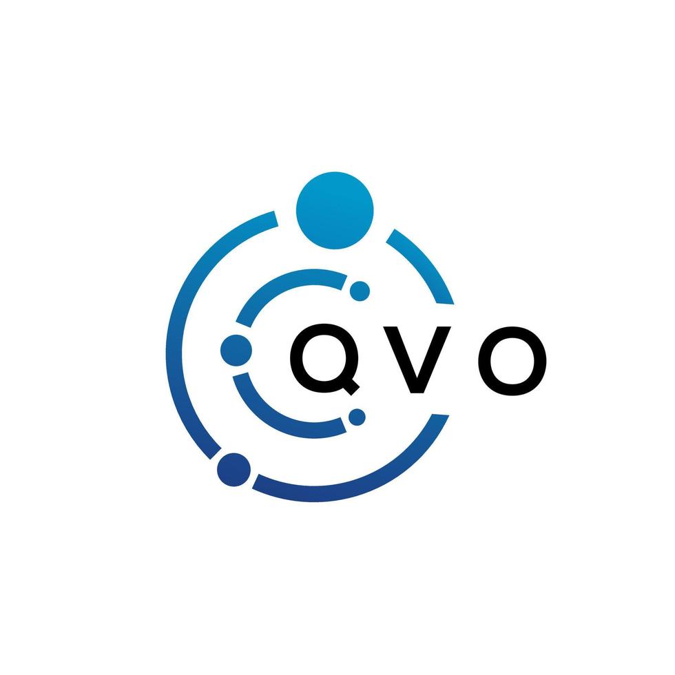 Diseño de logotipo de tecnología de letras qvo sobre fondo blanco. qvo creative initials letter it concepto de logotipo. diseño de letra qvo. vector