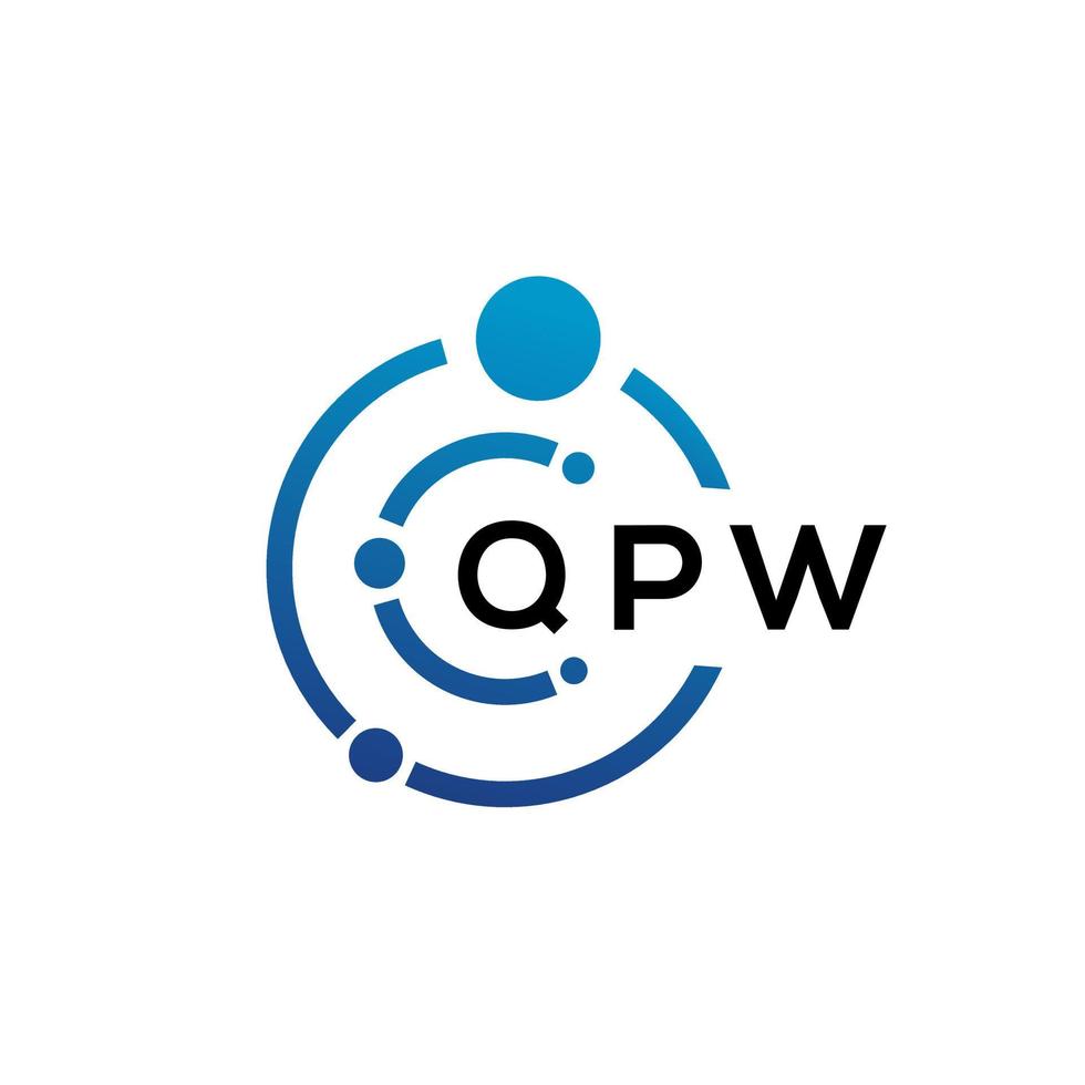 QPW letter technology logo design on white background. QPW creative initials letter IT logo concept. QPW letter design. vector