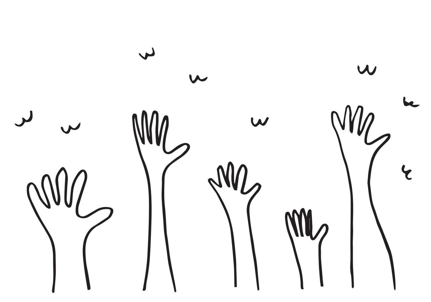 Applause hand draw on white background.vector illustration. vector