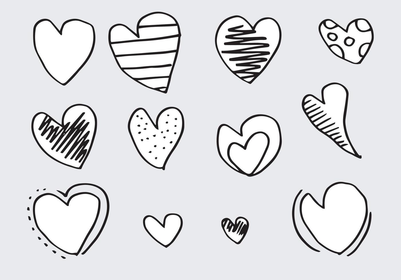 Set of love. Hand drawing. Doodle style. for your design. vector