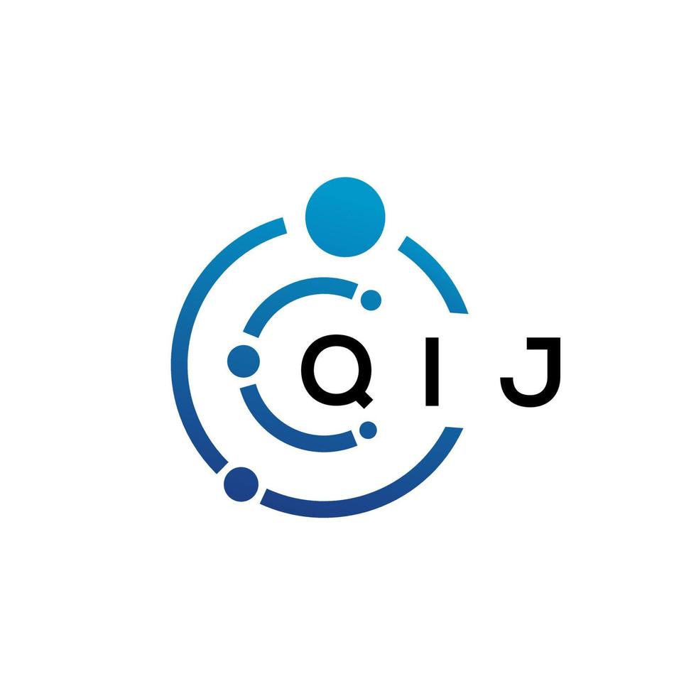 diseño de logotipo de tecnología de letras qij sobre fondo blanco. qij letras iniciales creativas concepto de logotipo. diseño de letras qij. vector