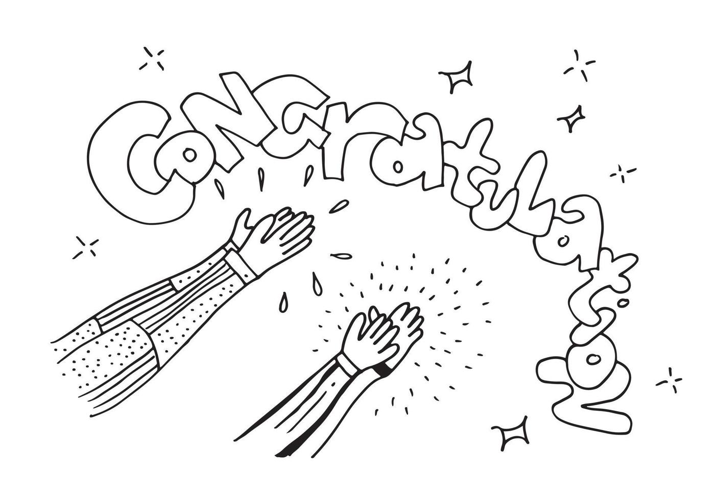 Applause hand draw on white background.vector illustration. vector