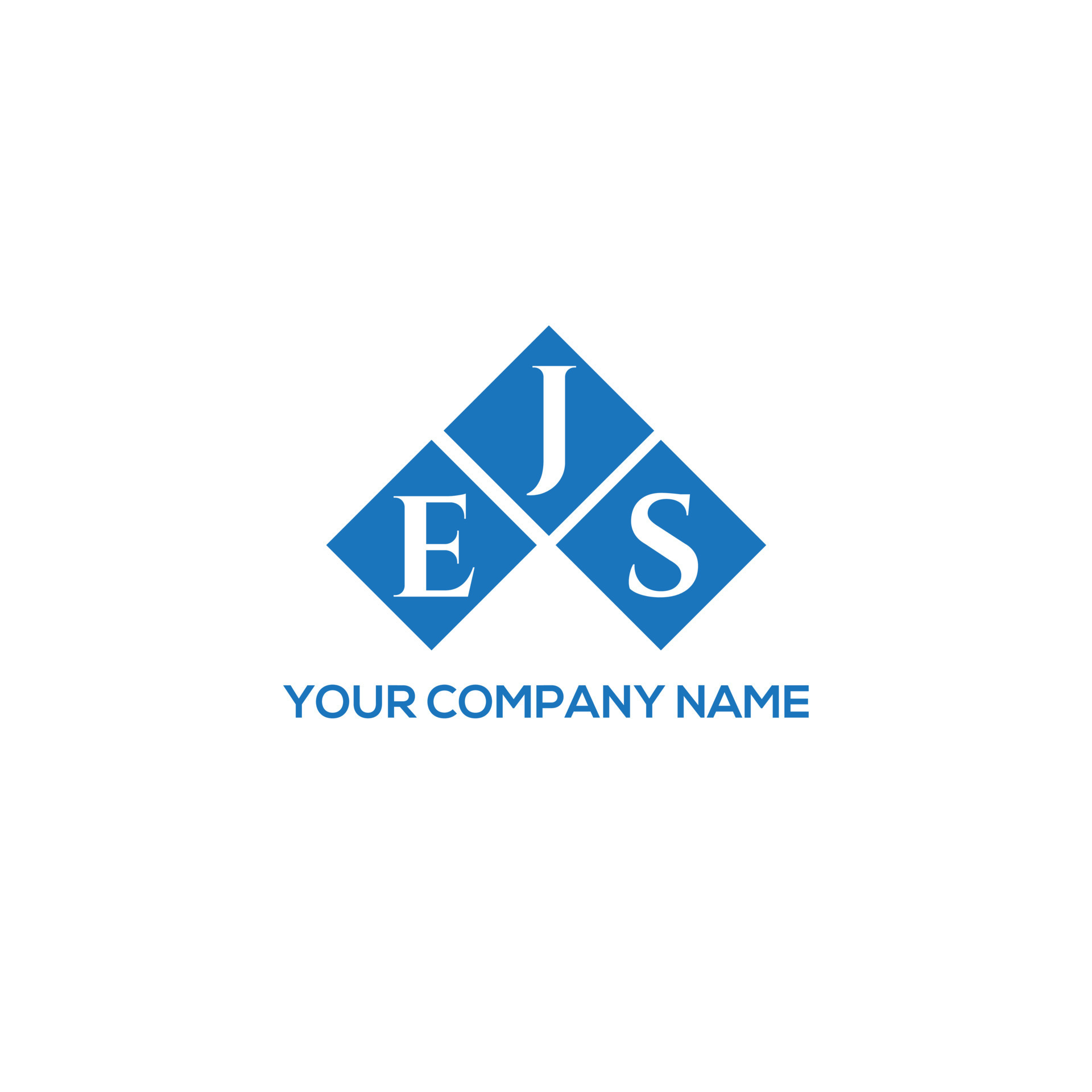 EJS letter logo design on WHITE background. EJS creative initials ...