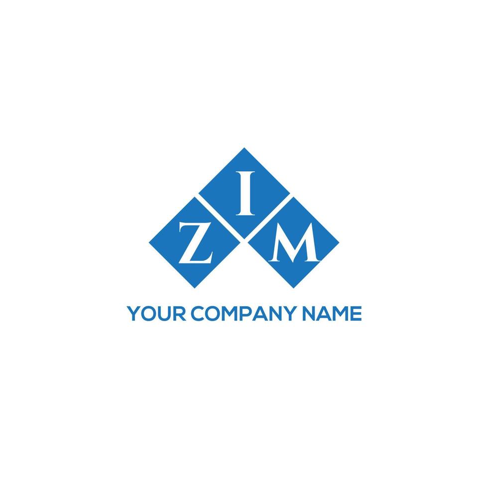 ZIM letter logo design on WHITE background. ZIM creative initials