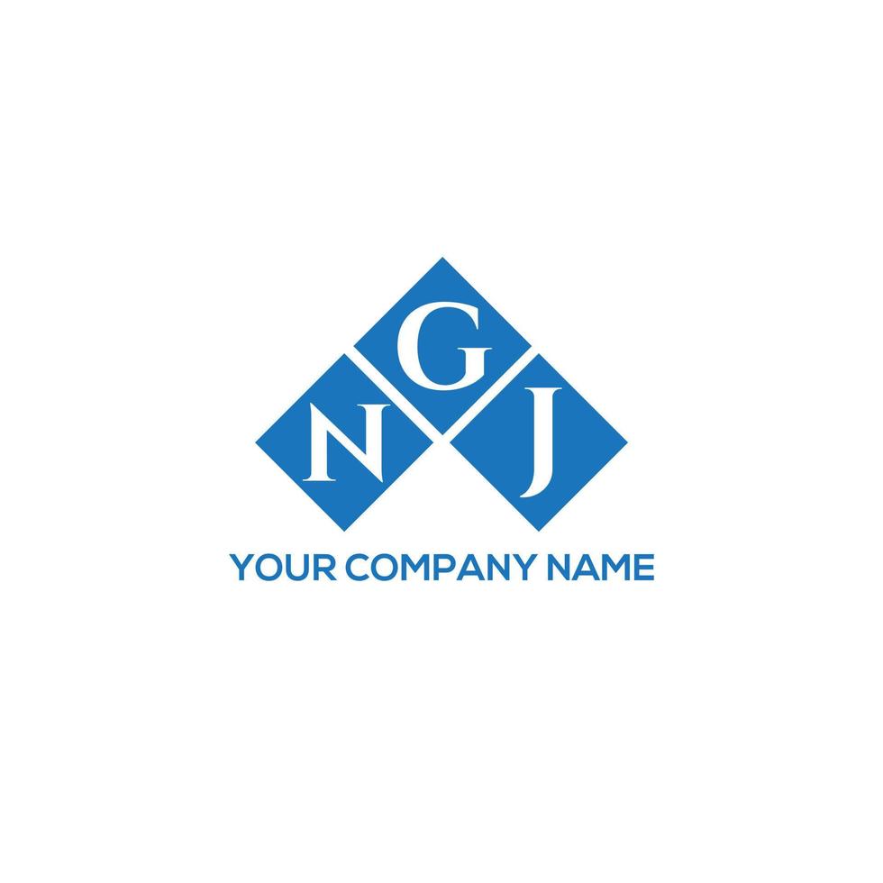 NGJ letter logo design on WHITE background. NGJ creative initials letter logo concept. NGJ letter design. vector