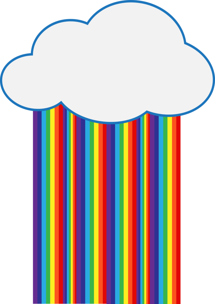 rainbow with cloud icon sign symbol design png