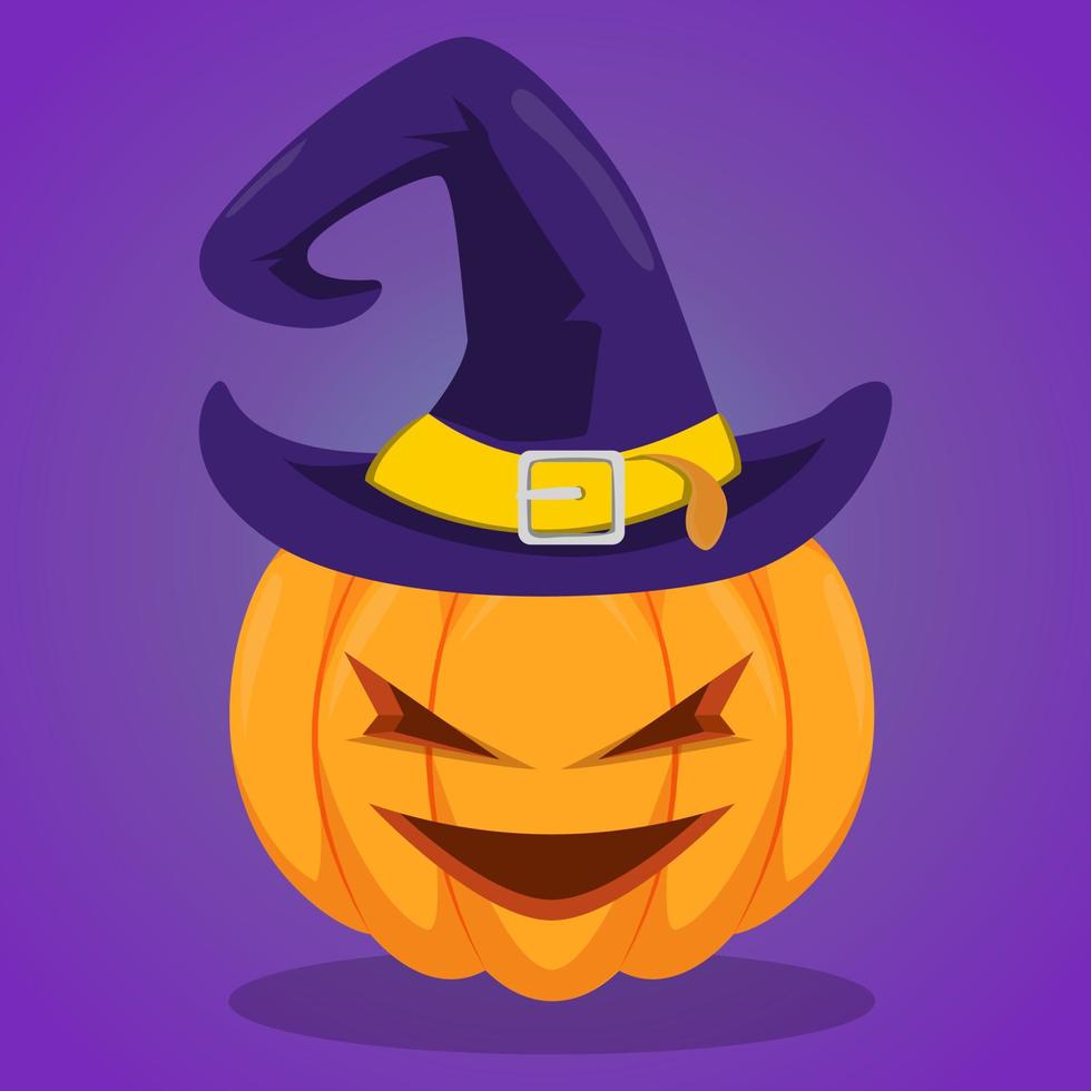 disfraz de halloween de mago de calabaza vector