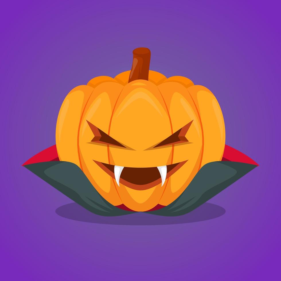 dracula pumpkin halloween vector