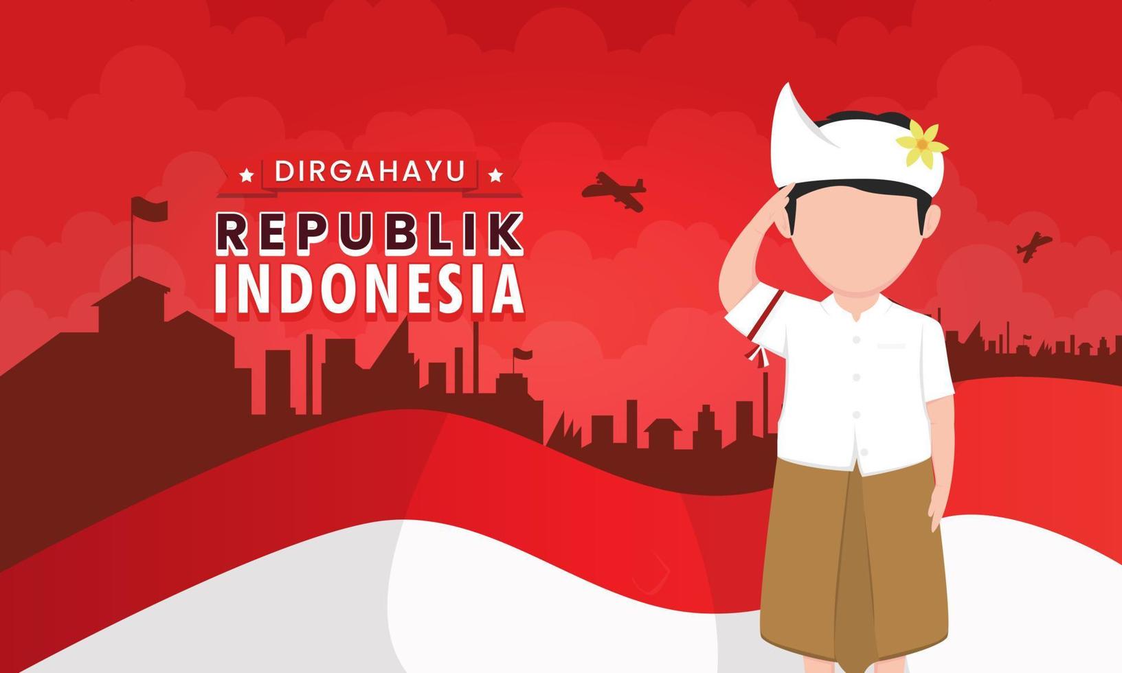 dirgahayu republik indonesia banner vector