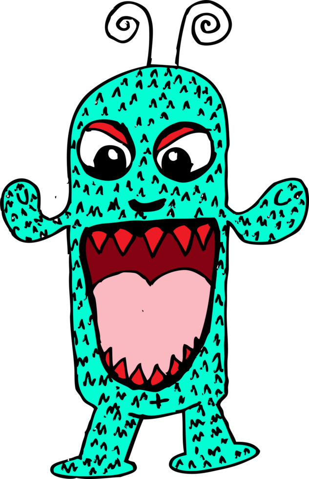 cartoon niedliches monster symbol zeichen design png