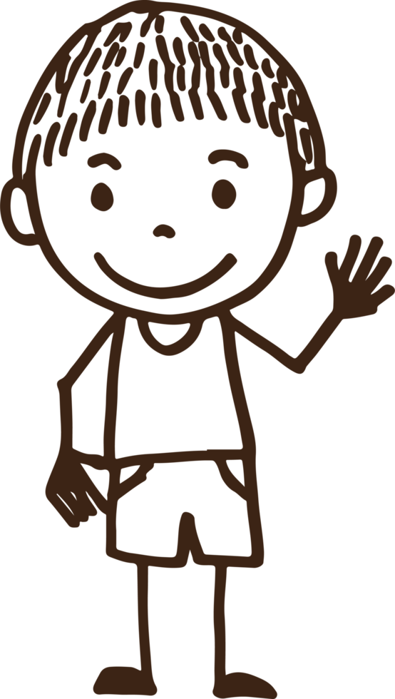 handritad kid tecknad teckendesign png