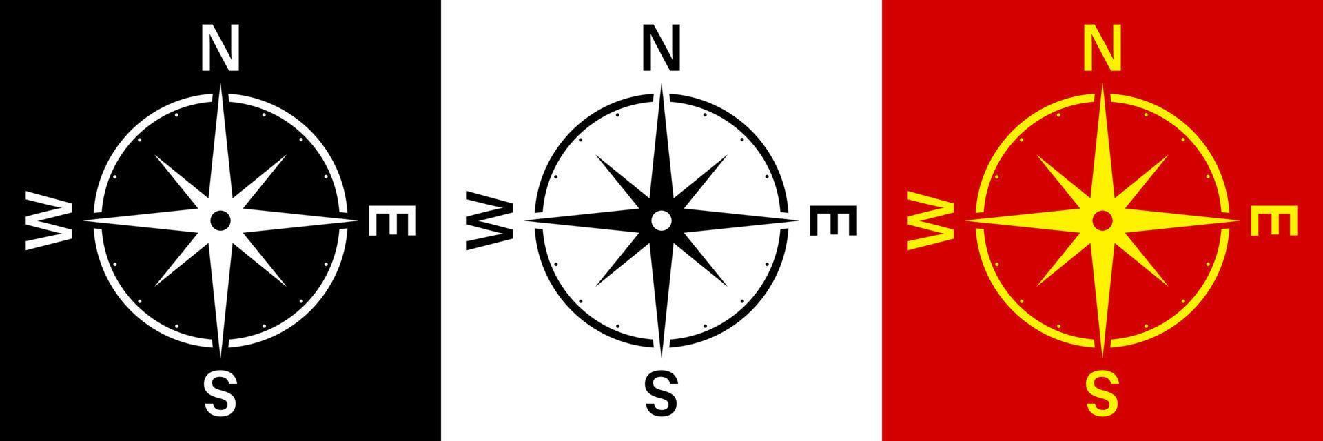 compass icon with an arrow and scale. Travel, device for determining the location and direction