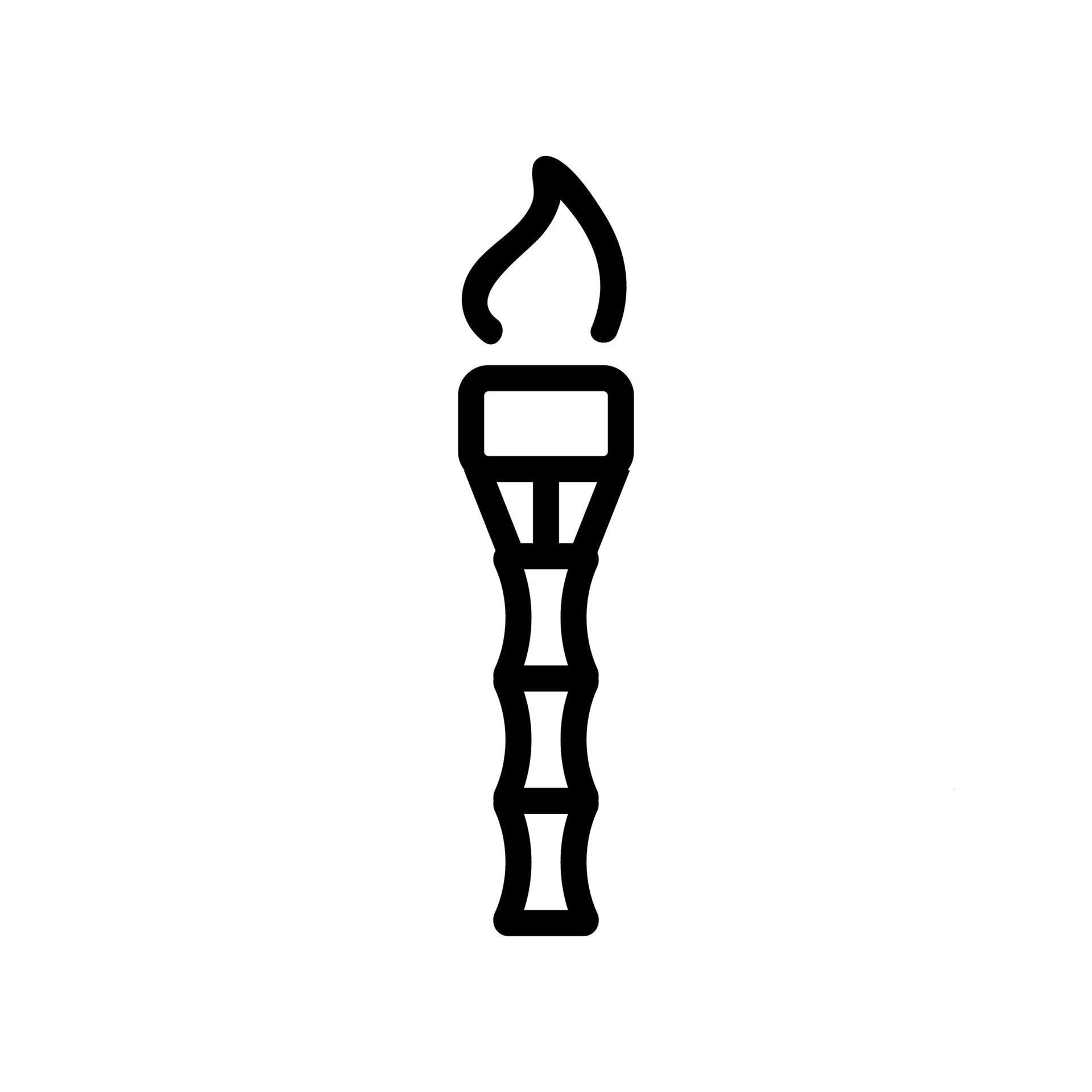 bamboo burning torch icon vector outline illustration 10142057 Vector