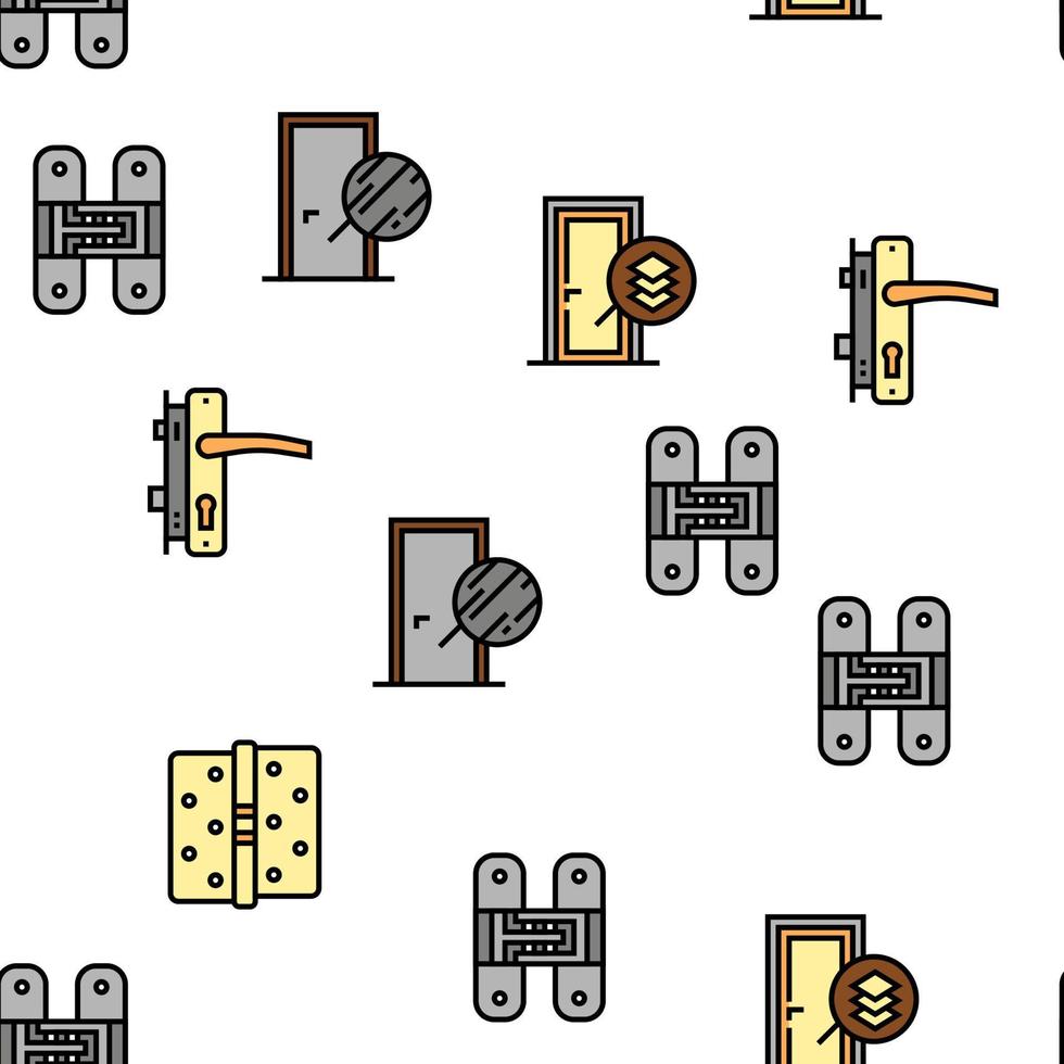 Tipos de puertas interiores patrón transparente de vector