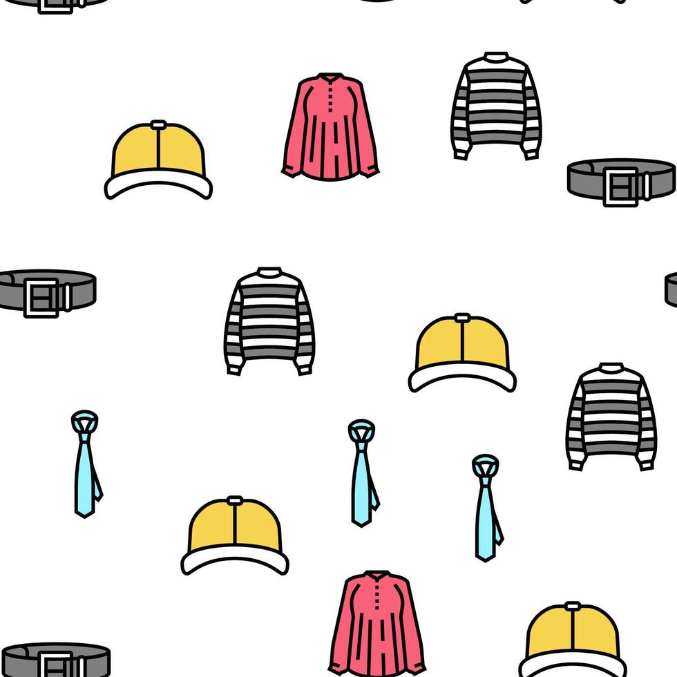 Clothes And Wearing Accessories Vector Seamless Pattern