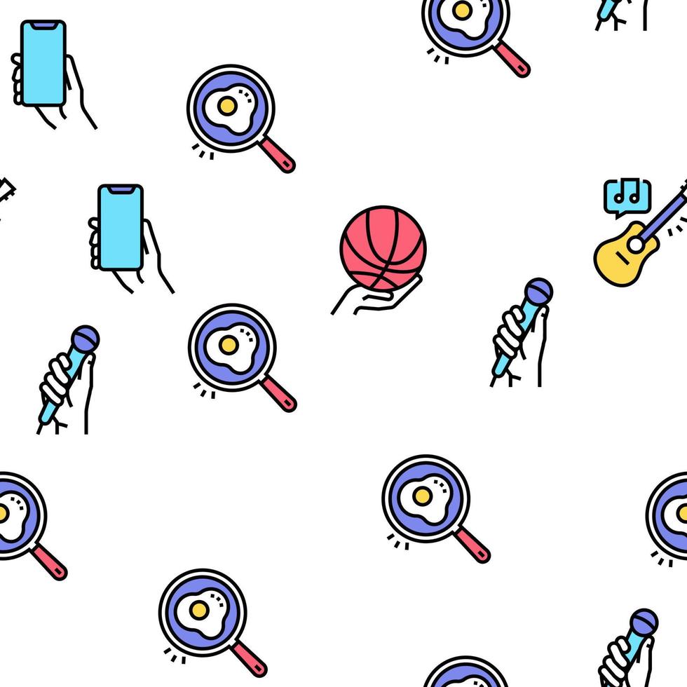 Hobby Leisure Time Vector Seamless Pattern