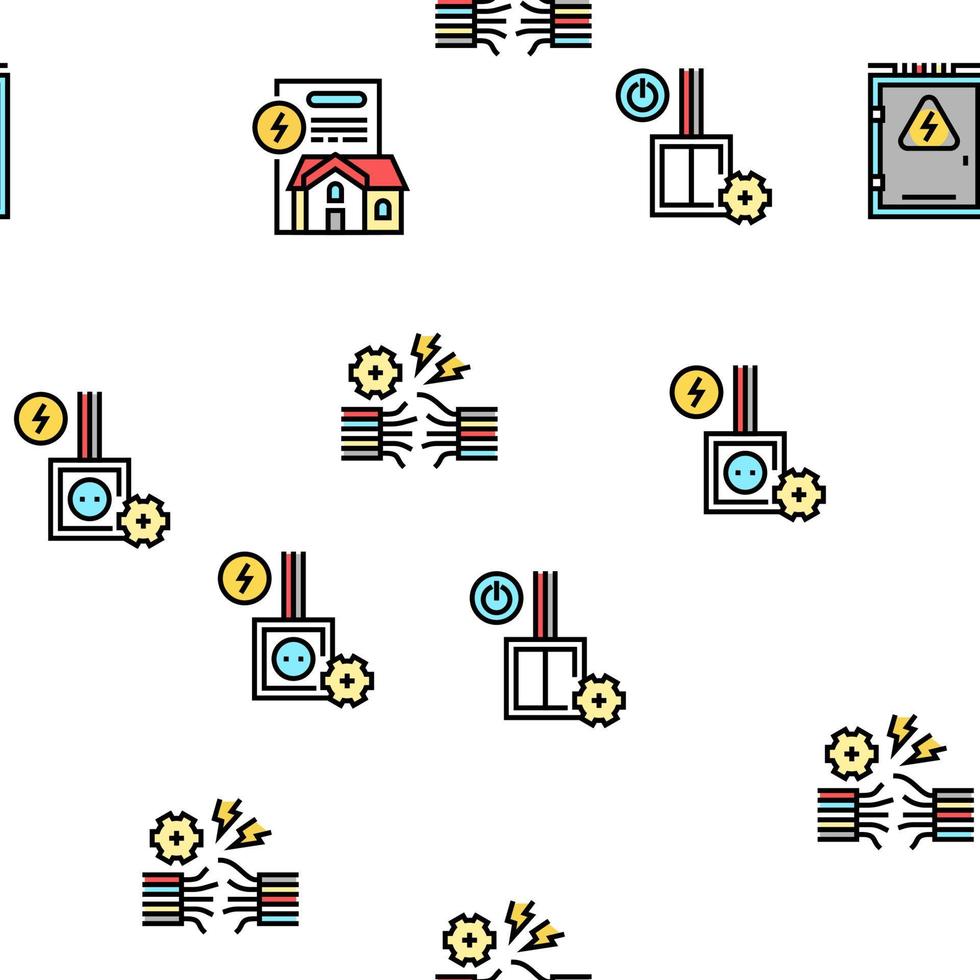 Electrical Installation Tool Icons Set Vector