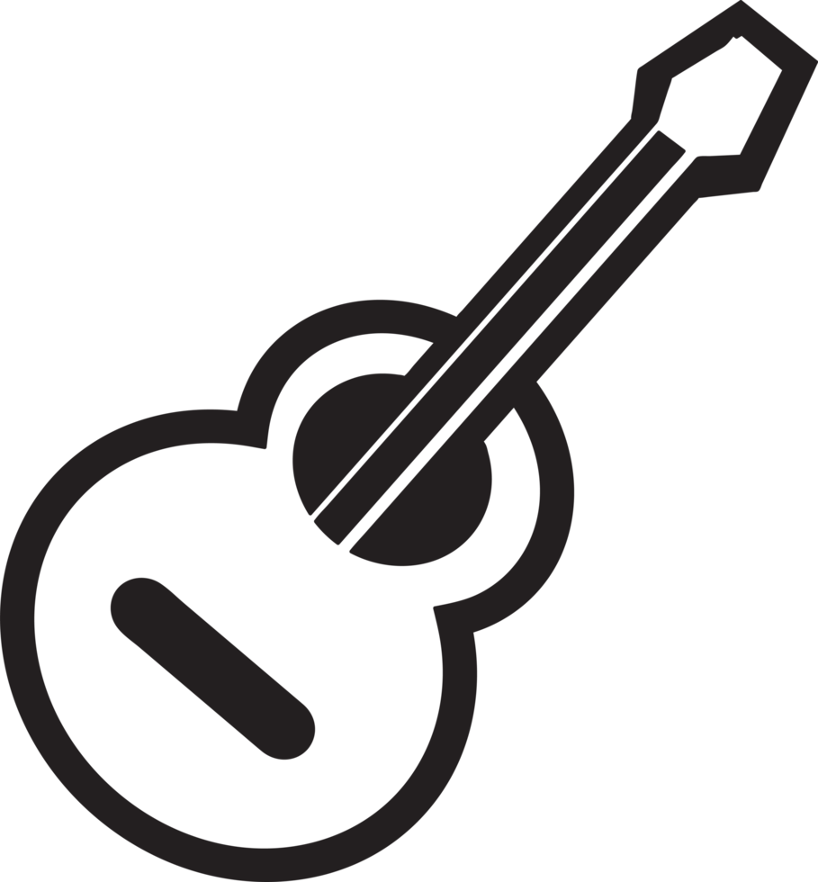 diseño de símbolo de signo de icono de guitarra acústica png