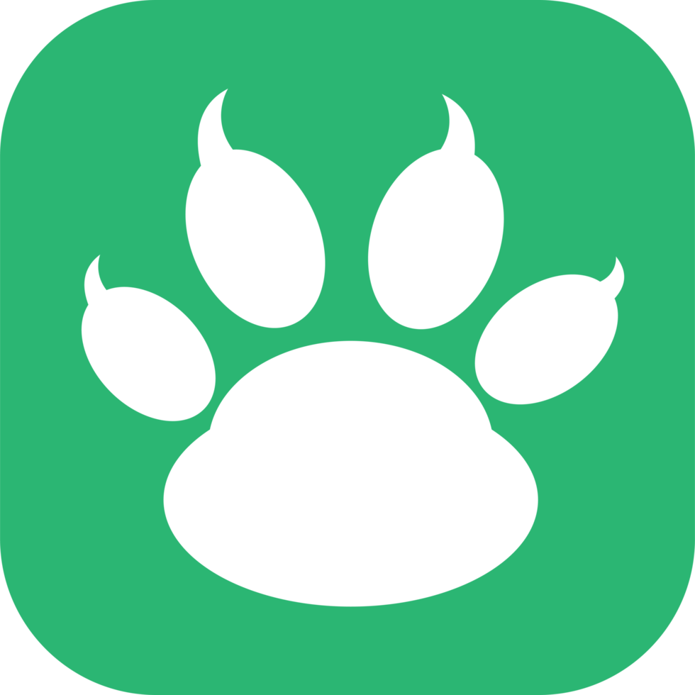 Animal paw print icon sign design png