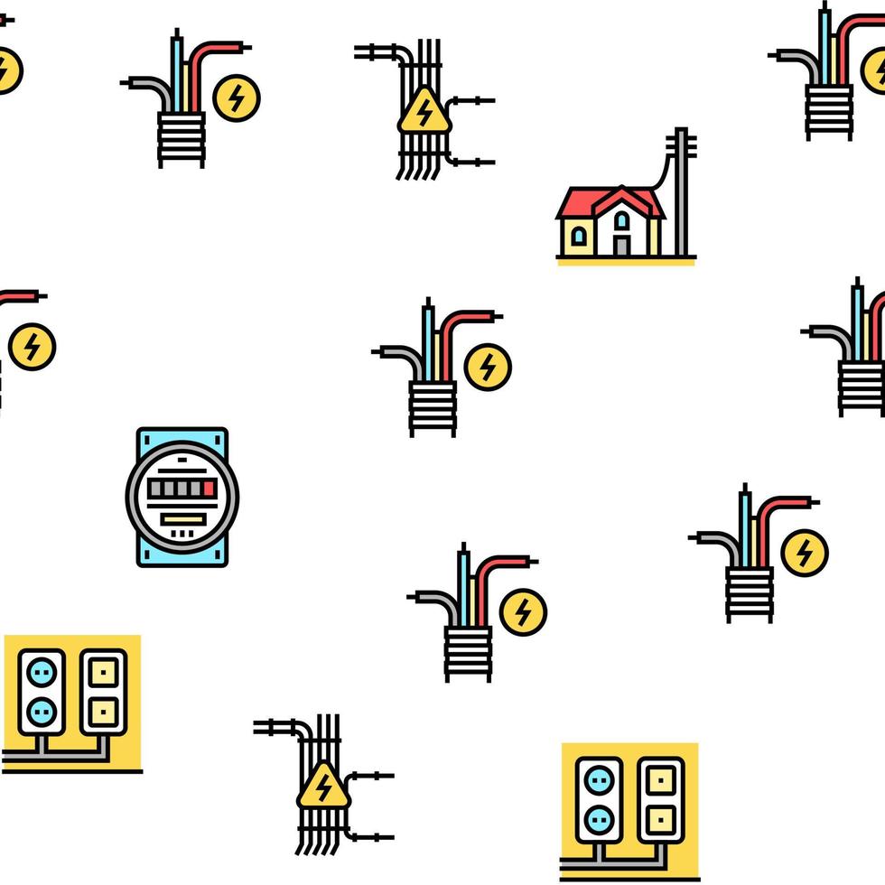 conjunto de iconos de herramientas de instalación eléctrica vector