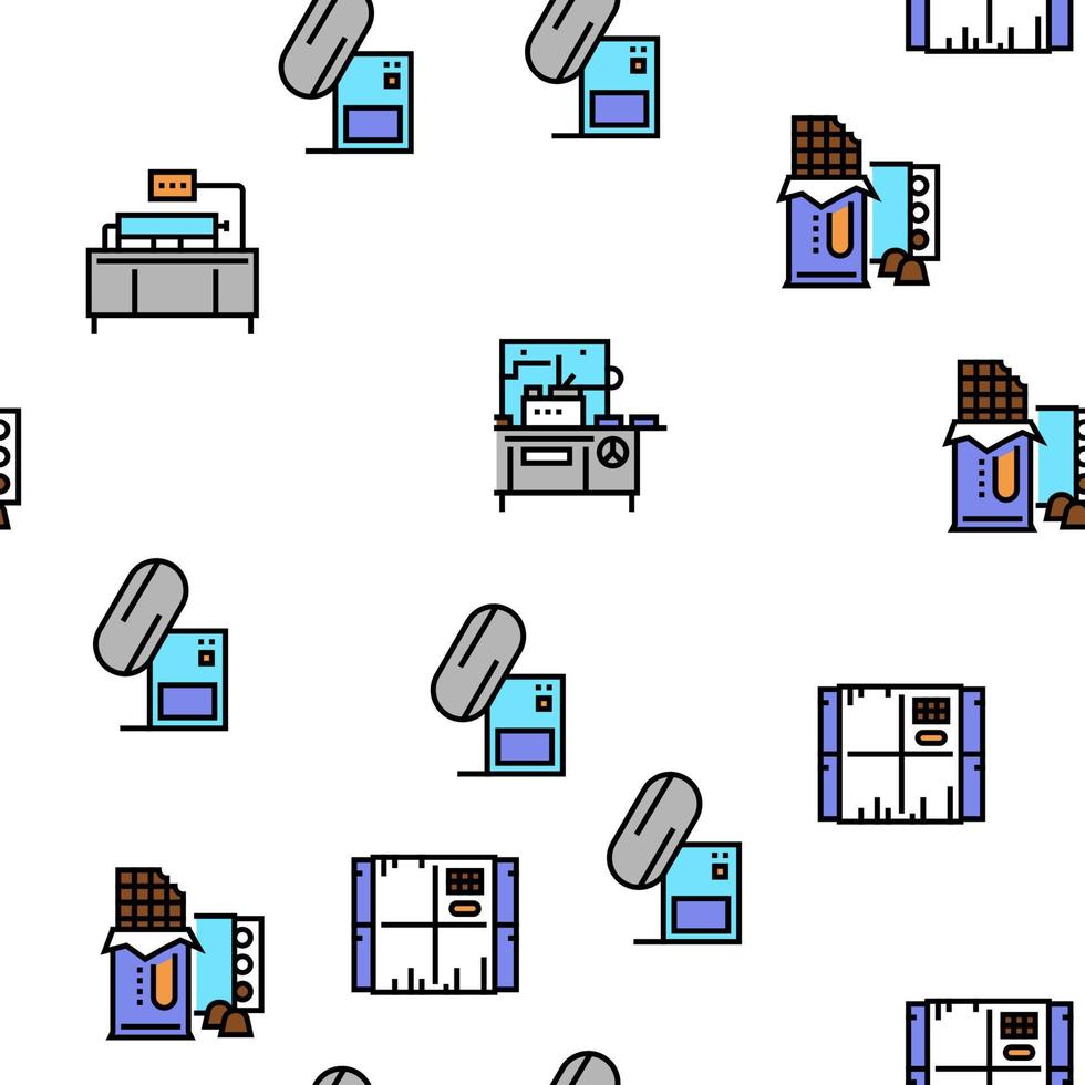 Chocolate Production Vector Seamless Pattern